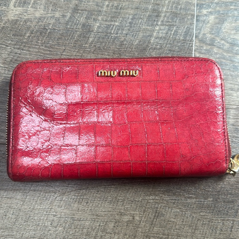 Miu Miu continental zip around wallet
